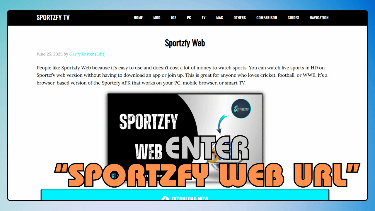 Enter Sportzfy Web URL in Browser