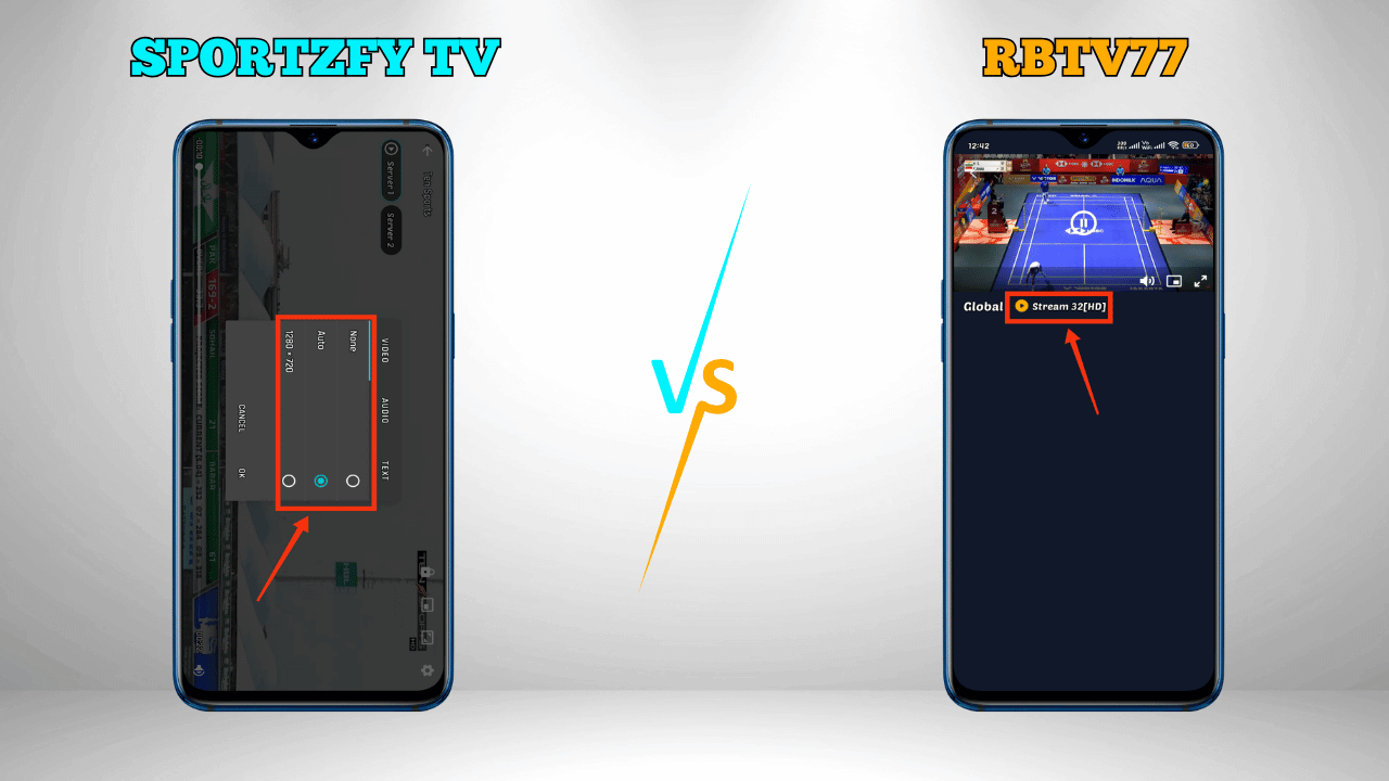 Sportzfy TV vs. RBTV77: Streaming Quality