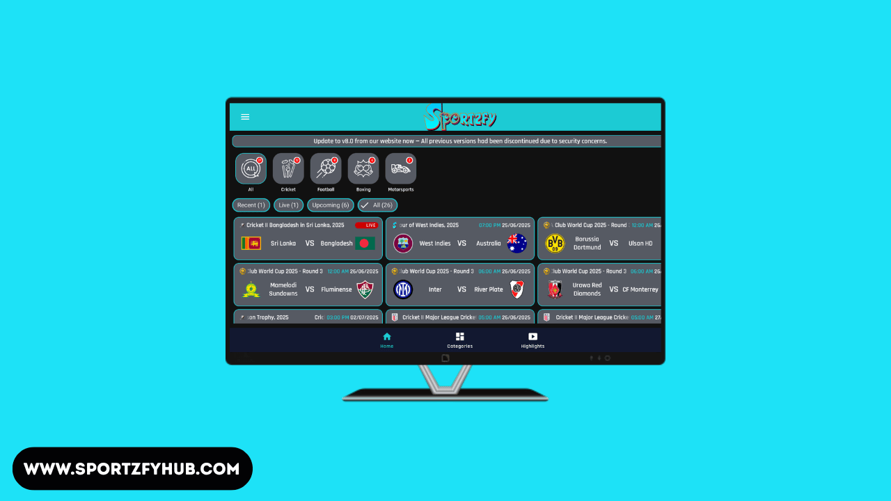 Sportzfy Web on Smart TVs